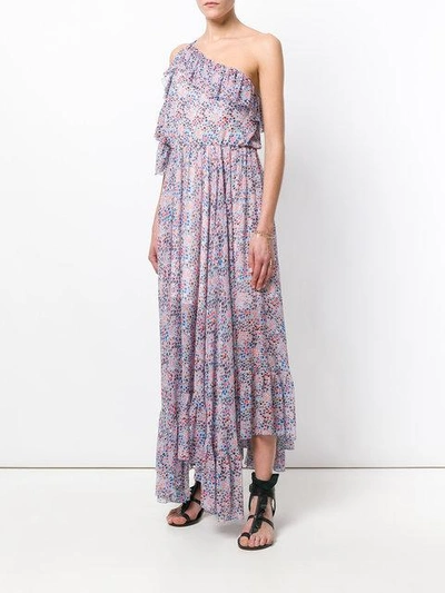 Shop Philosophy Di Lorenzo Serafini Floral Print One Shoulder Dress In Multicolour