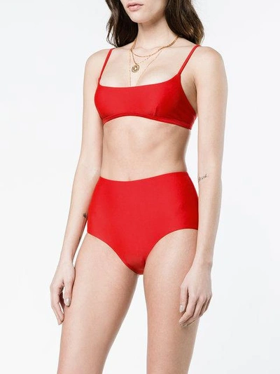 Shop Matteau Square Crop Top Bikini In Red