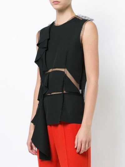 Shop Maison Margiela Sleeveless Deconstructed Top - Black