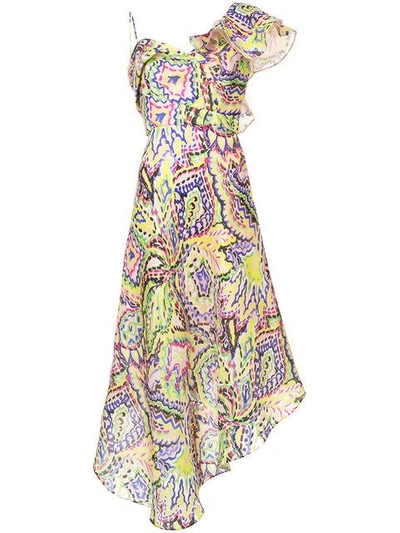 Shop Delpozo Asymmetric Printed Dress