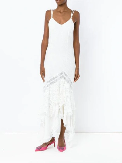 Shop Martha Medeiros Lace Inserts Gown In White
