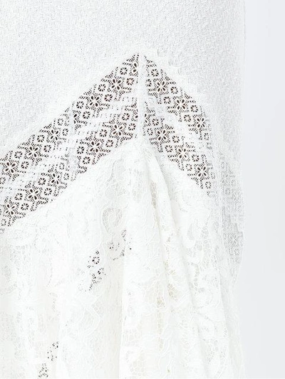 Shop Martha Medeiros Lace Inserts Gown In White