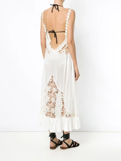 Shop Martha Medeiros Lace Midi Gown In White