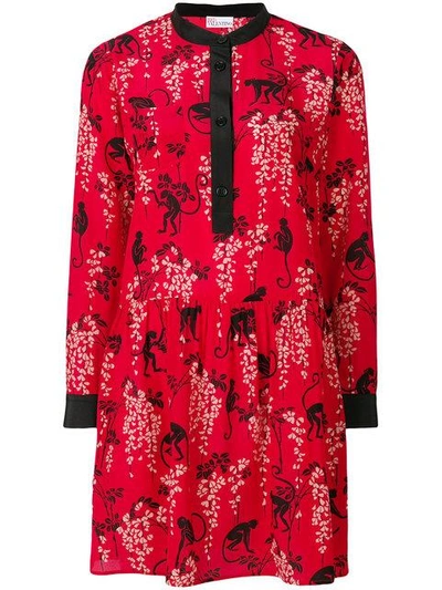 Shop Red Valentino Printed Flared Dress