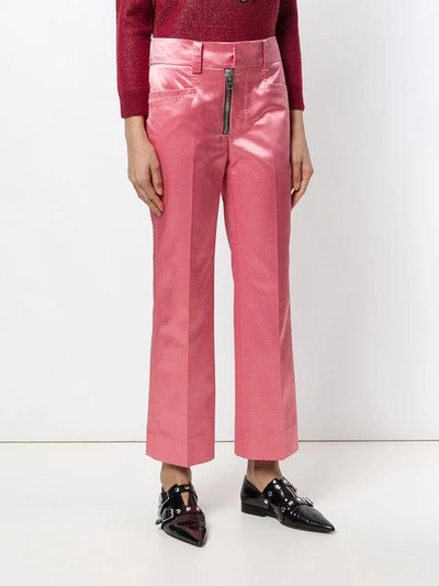 Shop Coach Cropped Tailored Trousers In Pink