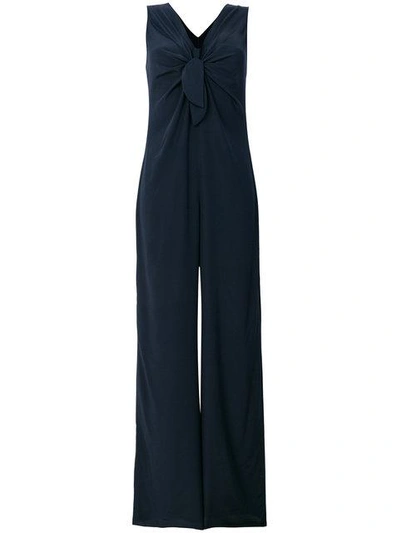 Shop Aspesi Knot Detail Jumpsuit - Blue