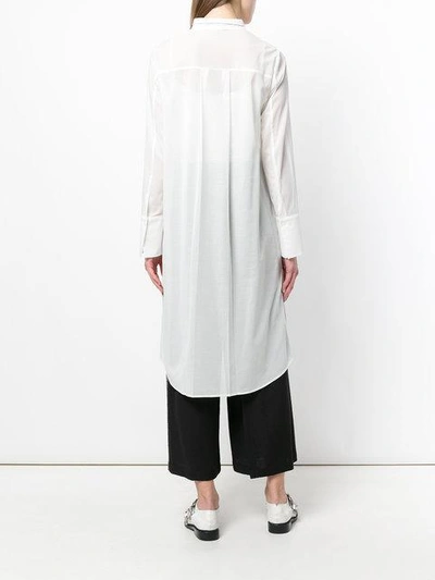 Shop Demoo Parkchoonmoo Sheer Long-line Tunic Shirt - White