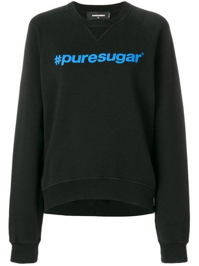 Shop Dsquared2 Puresugar Hashtag Sweatshirt In Black