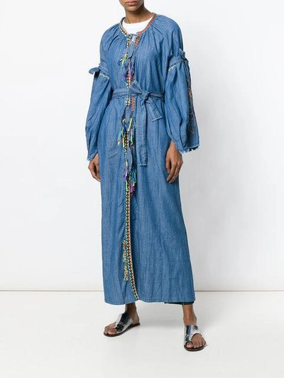 Shop Anjuna Navajo Denim Kimono Coat - Blue