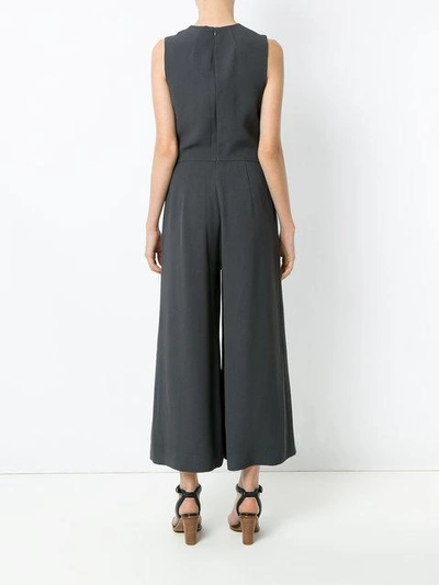 Shop Andrea Marques Cropped Jumpsuit In Grafite
