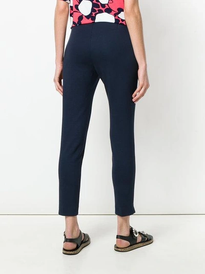 Shop Le Tricot Perugia Cropped Slim-fit Trousers In Blue