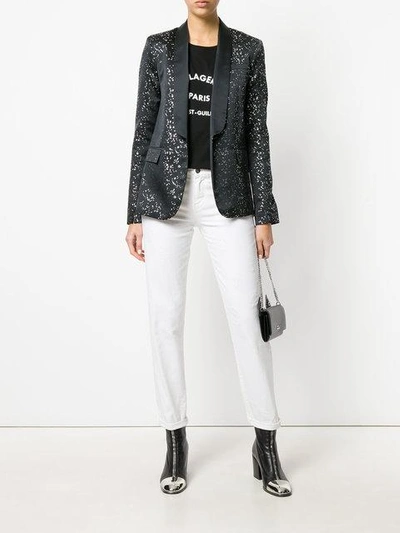 Shop Karl Lagerfeld Jacquard Tuxedo Blazer - Black