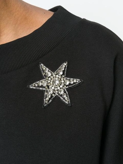 Shop Amen Gemstone Embellished Sweatshirt With Distressed Edges In Black