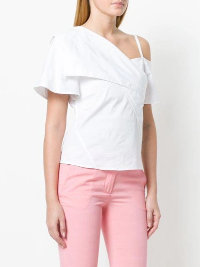 Shop Theory Asymmetric Sleeve Blouse - White