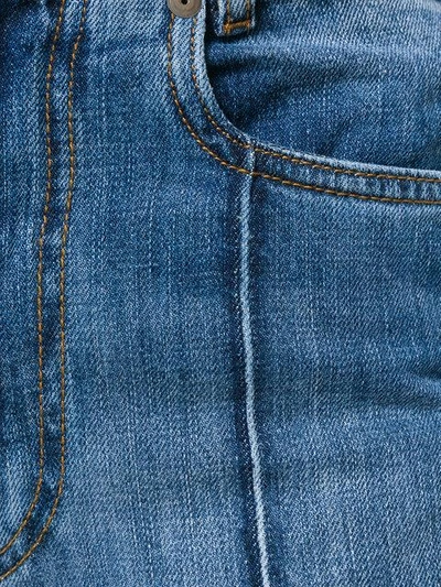 paneled straight leg jeans