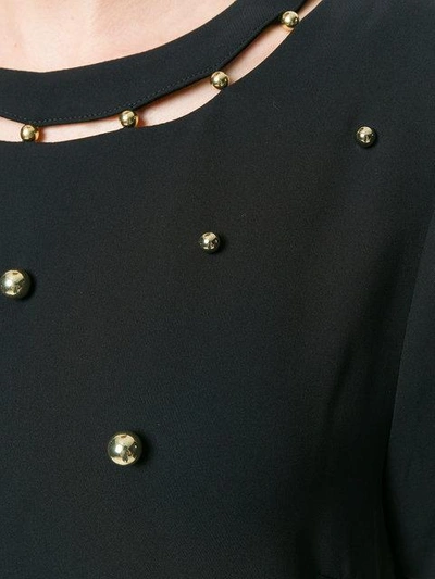 Shop Michael Michael Kors Embellished Cutout Blouse In Black