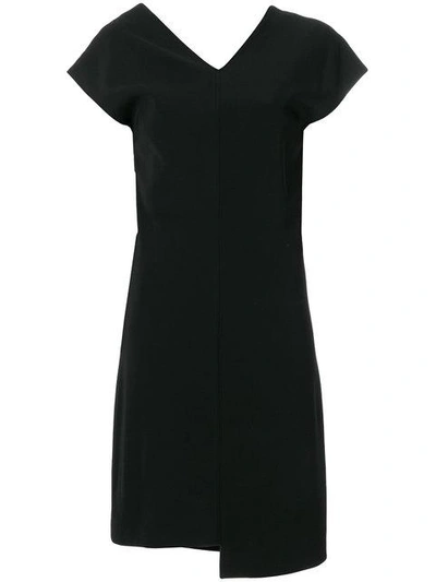 Shop Helmut Lang Asymmetric Hem Mini Dress In Black