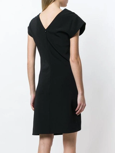 Shop Helmut Lang Asymmetric Hem Mini Dress In Black