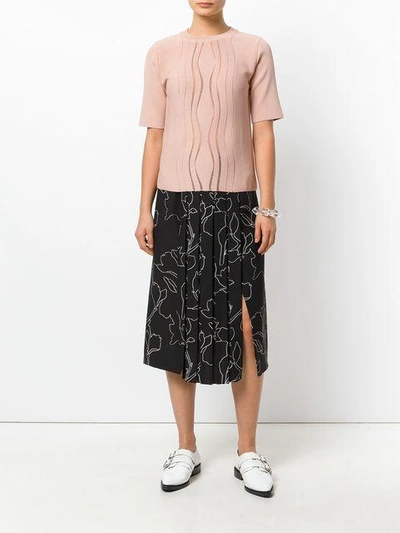 Shop Carven Printed Pleated Skirt