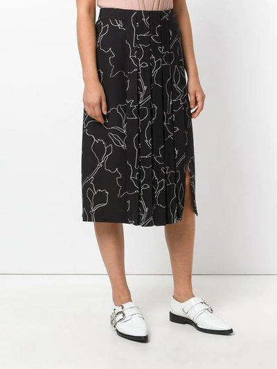 Shop Carven Printed Pleated Skirt