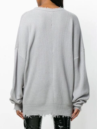 Shop Ben Taverniti Unravel Project Unravel Project Frayed Rib Knit Sweater - Grey