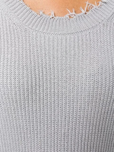 Shop Ben Taverniti Unravel Project Unravel Project Frayed Rib Knit Sweater - Grey