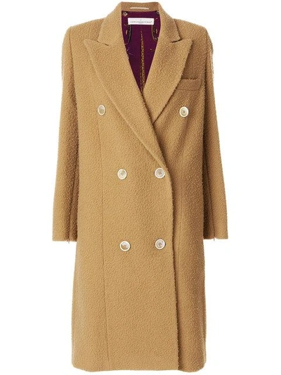 Shop Golden Goose Double Breasted Coat In Neutrals