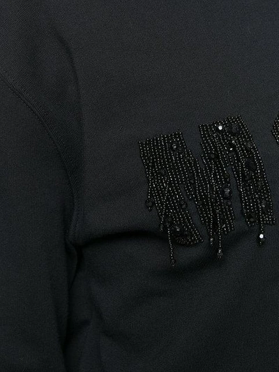 Shop Msgm Embellished Logo Sweatshirt In Black