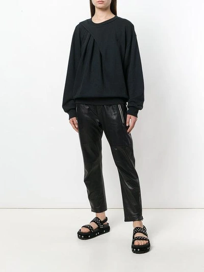 Shop Alexander Wang T T By Alexander Wang Draped Oversized Sweatshirt - Black