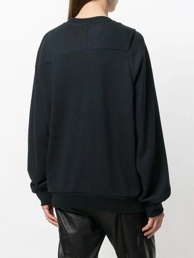 Shop Alexander Wang T T By Alexander Wang Draped Oversized Sweatshirt - Black
