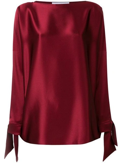 Shop Gianluca Capannolo Tie Cuff Blouse In Red