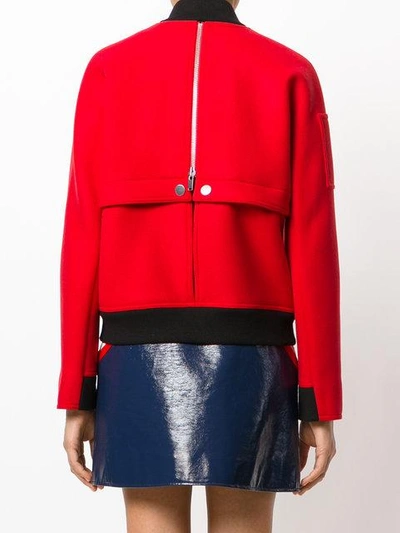 Shop Courrèges Layered Bomber Jacket In Red
