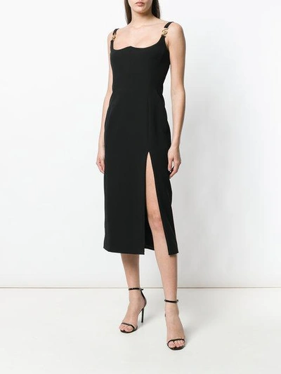 Shop Versace Medusa Embellished Dress - Black