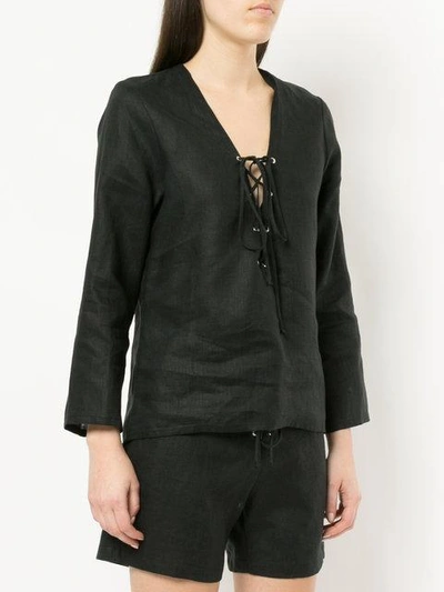 Shop Matin Lace Up Top In Black