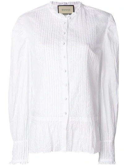 Shop Gucci Ruffle Hem Shirt In White