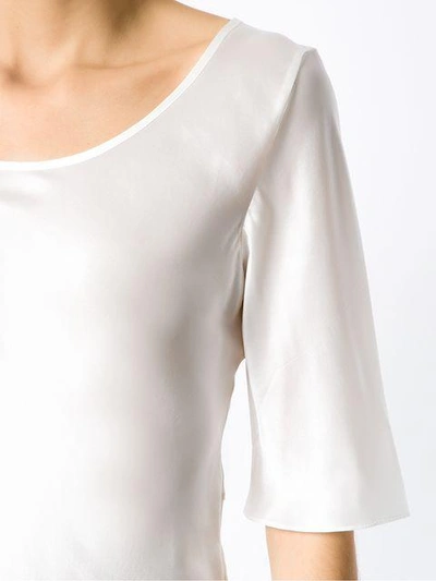 Shop Gloria Coelho Silk Blouse In White