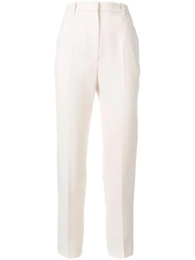 Shop Alexander Mcqueen Tailored Cropped Trousers - Nude & Neutrals