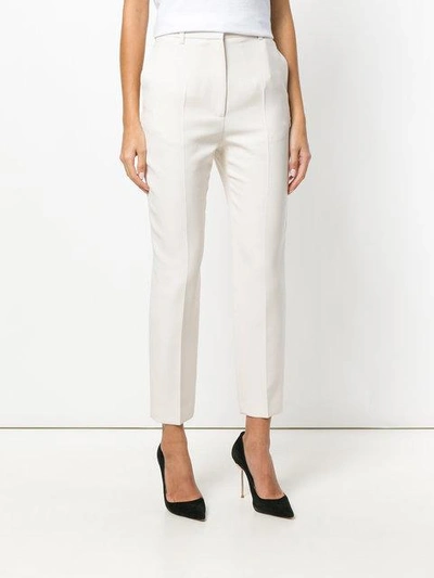 Shop Alexander Mcqueen Tailored Cropped Trousers - Nude & Neutrals