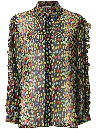 Shop Marco De Vincenzo Leopard Ruffled Shirt In Multicolour