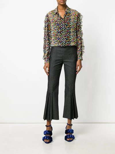 Shop Marco De Vincenzo Leopard Ruffled Shirt In Multicolour