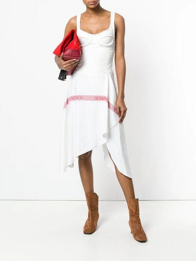 Shop Jw Anderson Asymmetric Design Day Dress In White