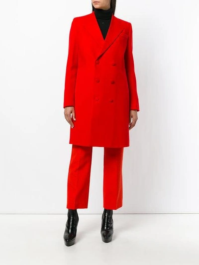 Shop Givenchy Double Breasted Coat - Red