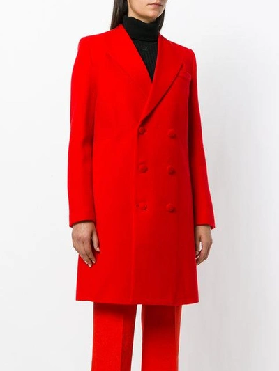 Shop Givenchy Double Breasted Coat - Red