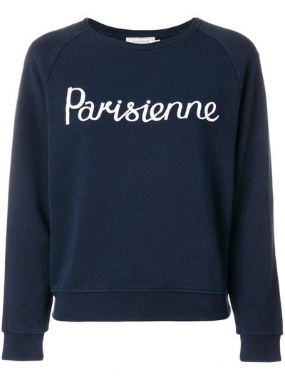 Shop Maison Kitsuné Parisienne Sweatshirt In Blue