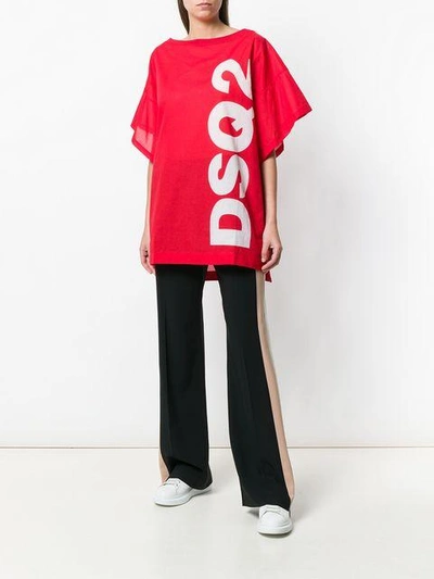Shop Dsquared2 Printed Logo T In Red