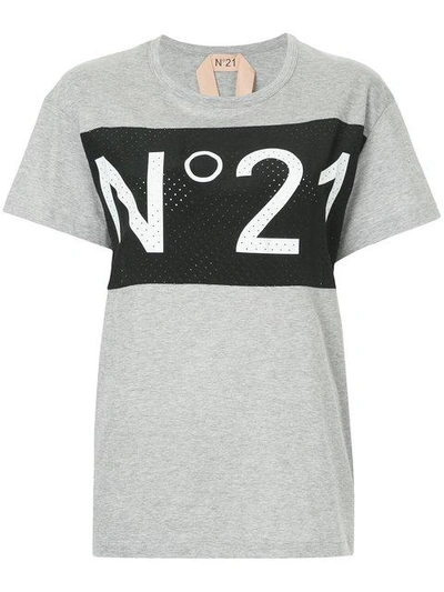 Shop N°21 Nº21 Logo Print T-shirt - Grey