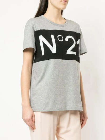 Shop N°21 Nº21 Logo Print T-shirt - Grey
