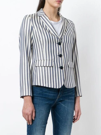 Shop Emporio Armani Striped Blazer Jacket - Neutrals