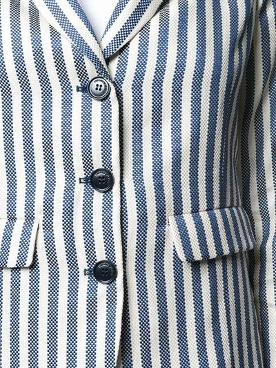 Shop Emporio Armani Striped Blazer Jacket - Neutrals