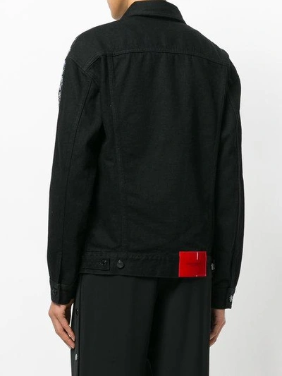 Shop Marcelo Burlon County Of Milan Kappa Denim Jacket In Black